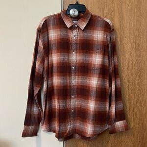 Rust Color Men’s Arizona Jean Co Plaid Button Down